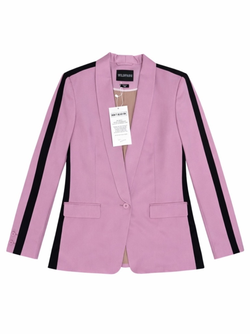 WildFang Tailored Purple Lavender and Black Suit Jacket Blazer with Side Stripe